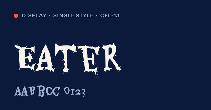 Voorbeeld van het font Eater