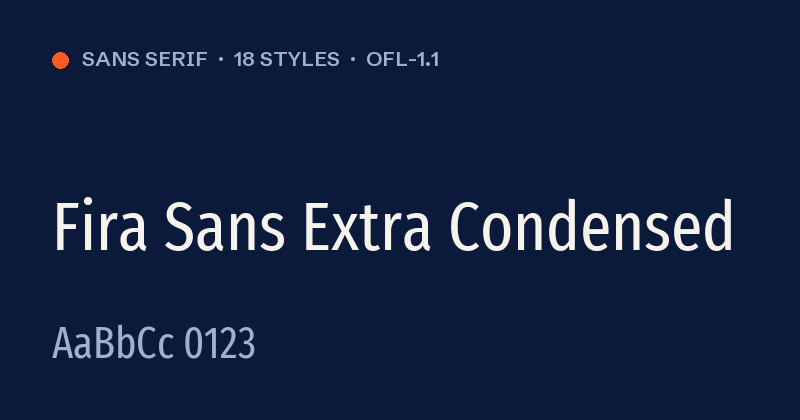 Anteprima del font Fira Sans Extra Condensed