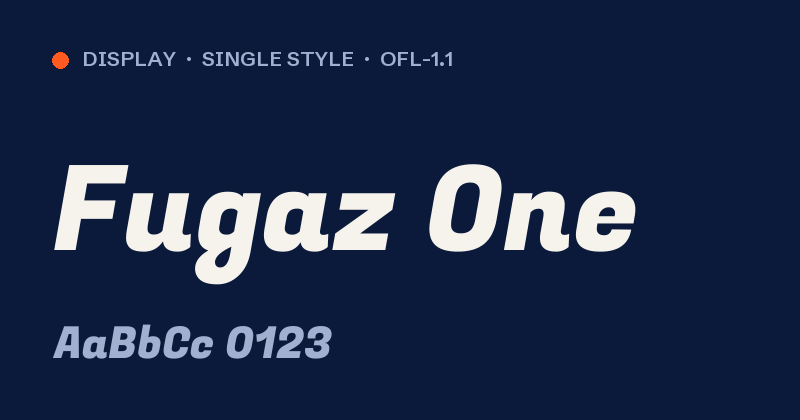 Fugaz One font preview card