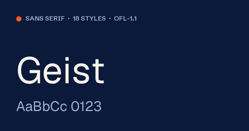 Geist font preview card