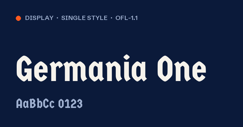 Voorbeeld van het font Germania One
