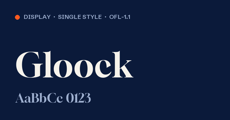Voorbeeld van het font Gloock