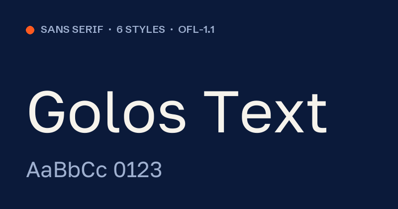 Προεπισκόπηση της γραμματοσειράς Golos Text