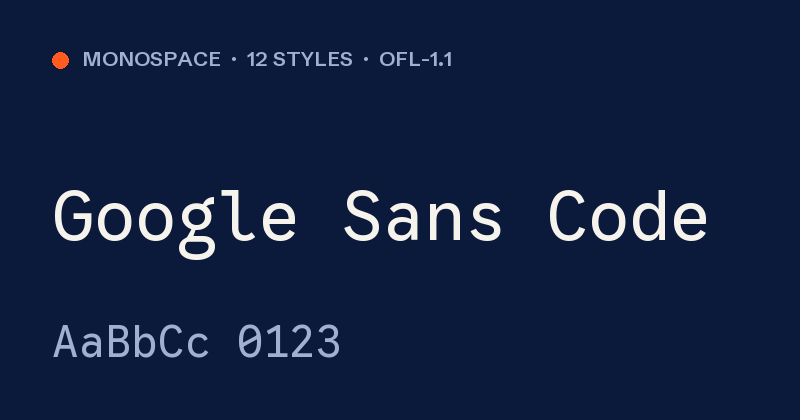 Προεπισκόπηση της γραμματοσειράς Google Sans Code