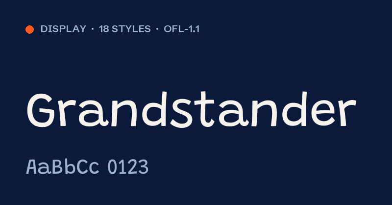 Voorbeeld van het font Grandstander
