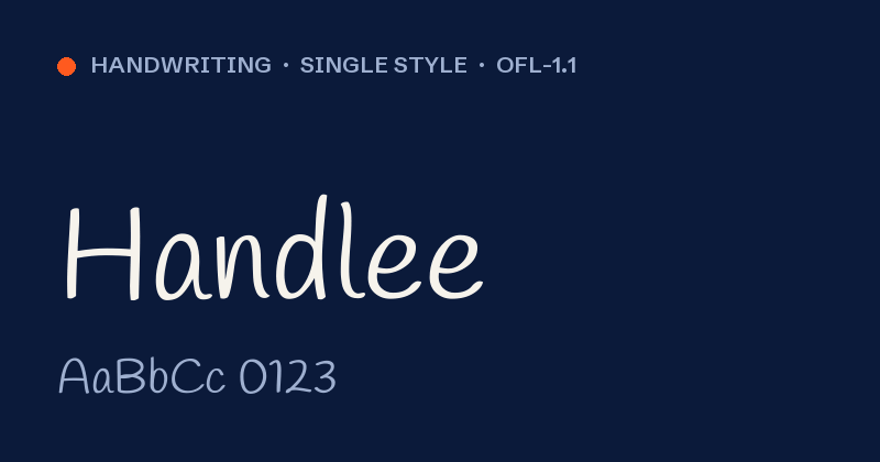 Voorbeeld van het font Handlee