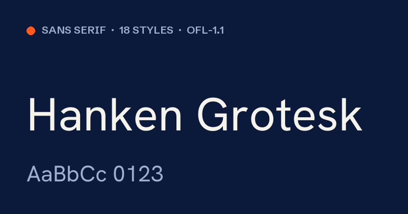Hanken Grotesk font önizlemesi