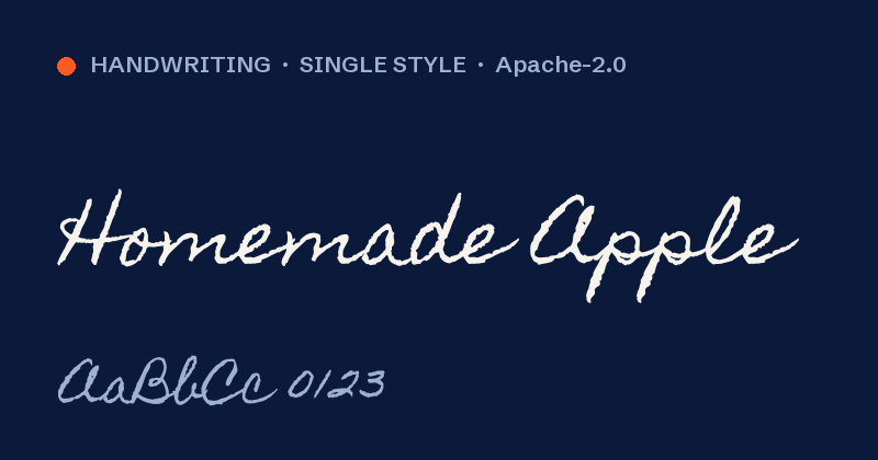 Homemade Apple font önizlemesi
