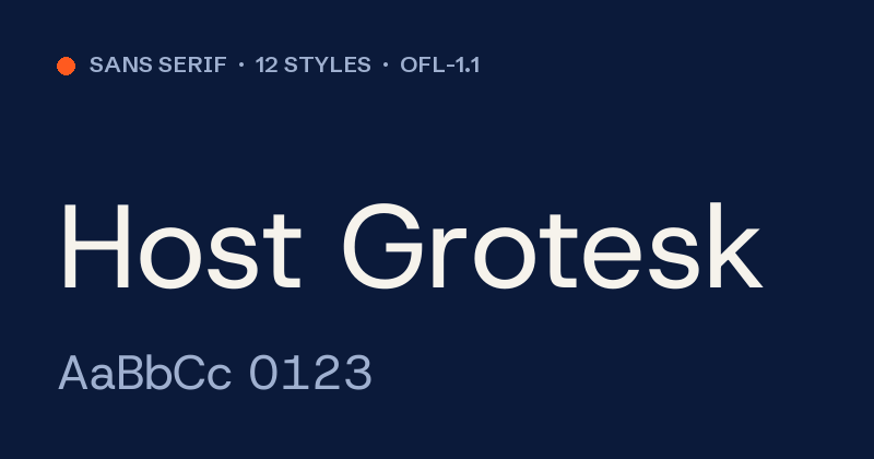 Vorschau des Fonts Host Grotesk