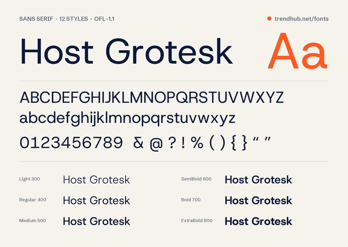 Schriftmuster von Host Grotesk