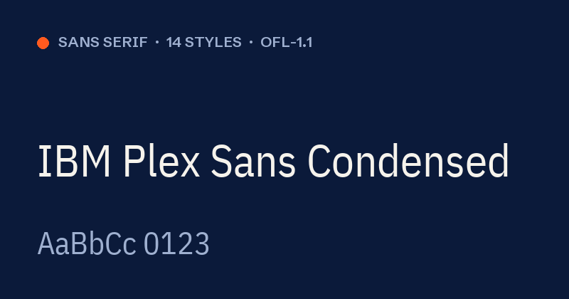 Anteprima del font IBM Plex Sans Condensed
