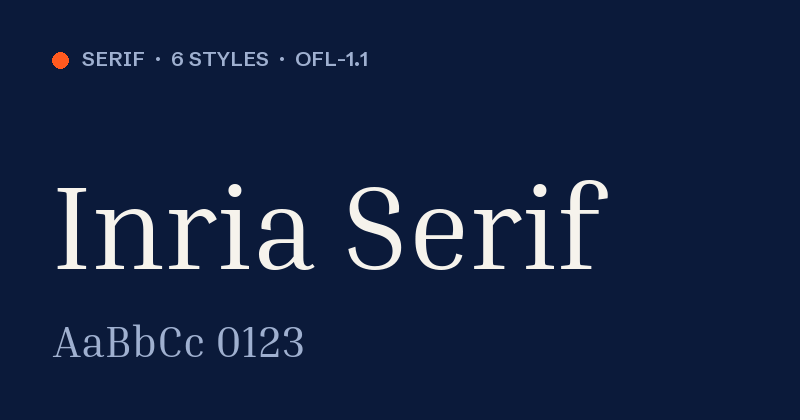 Inria Serif font preview card