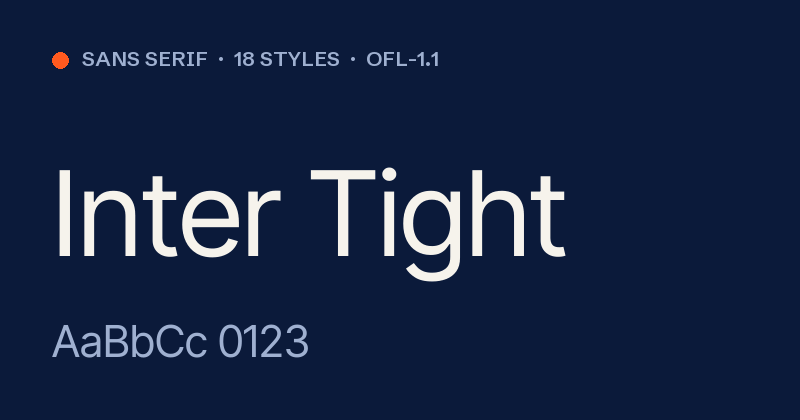 Anteprima del font Inter Tight