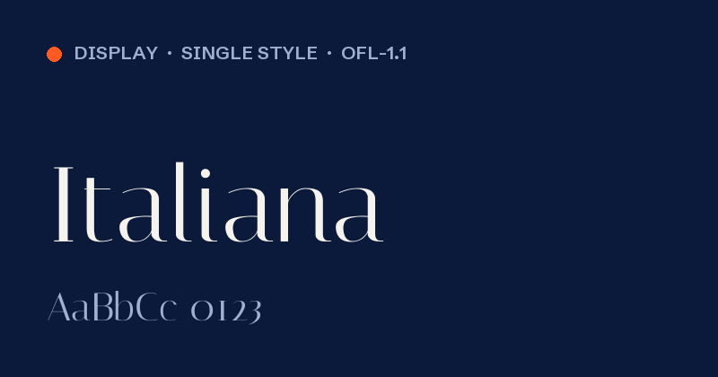 Italiana font önizlemesi