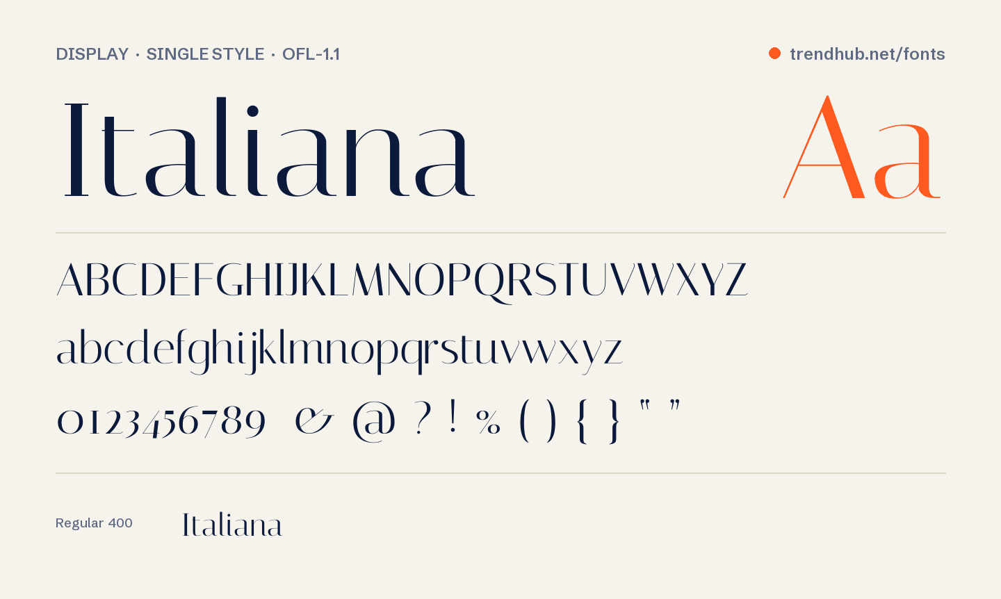 Italiana font örneği