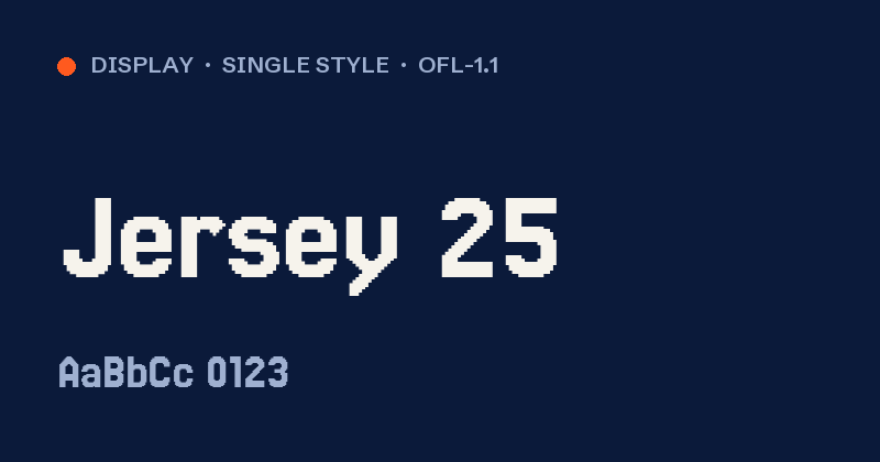 Voorbeeld van het font Jersey 25
