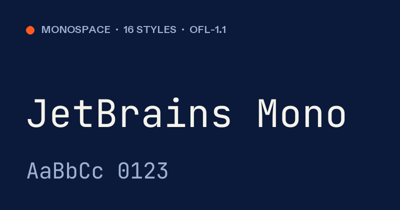 Превью шрифта JetBrains Mono
