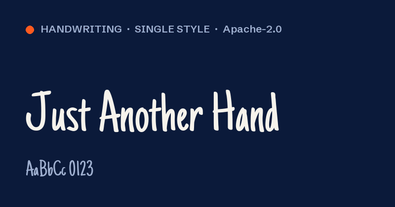 Voorbeeld van het font Just Another Hand