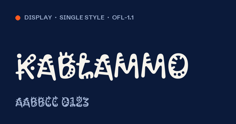 Voorbeeld van het font Kablammo