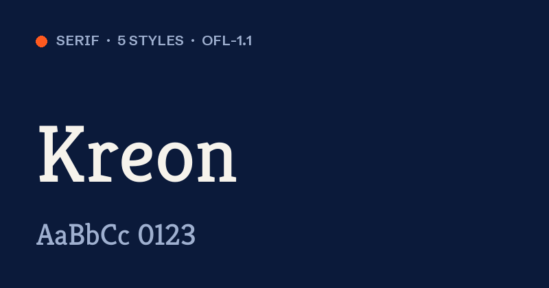 Voorbeeld van het font Kreon