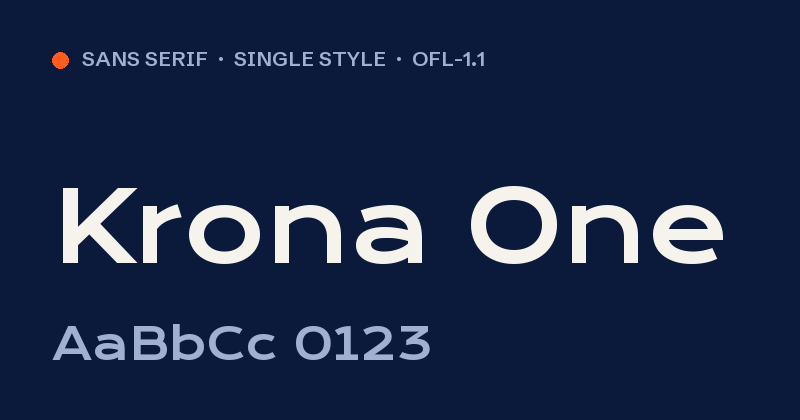 Anteprima del font Krona One