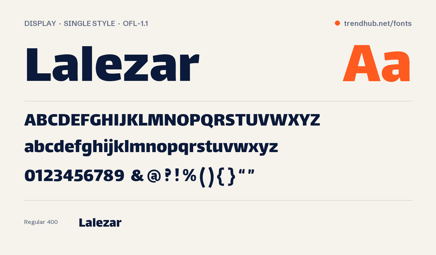 Specimen van het font Lalezar