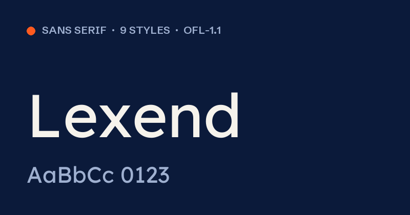 Lexend font önizlemesi
