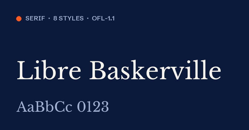 Anteprima del font Libre Baskerville