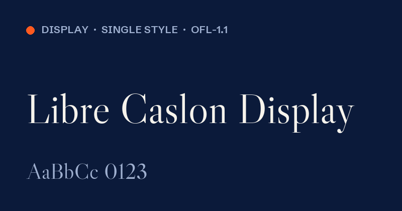 Voorbeeld van het font Libre Caslon Display