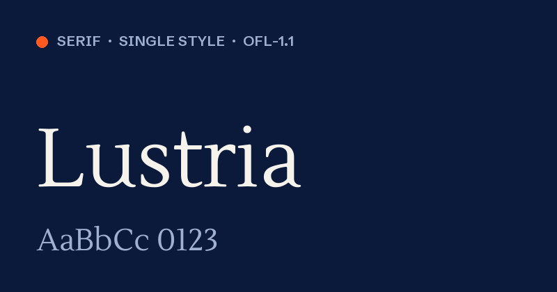 Anteprima del font Lustria