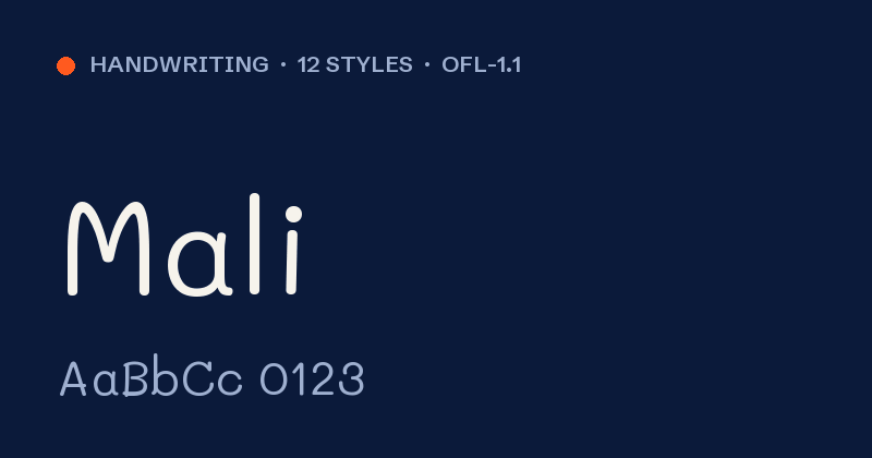 Voorbeeld van het font Mali