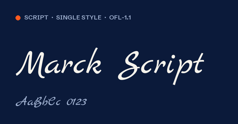 Voorbeeld van het font Marck Script