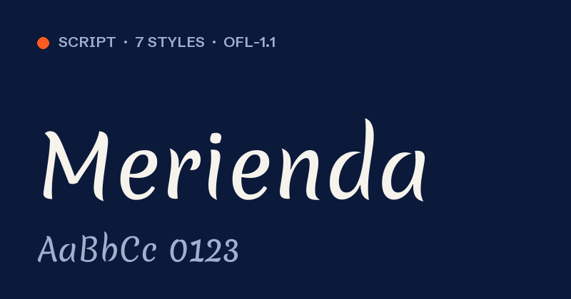 Voorbeeld van het font Merienda