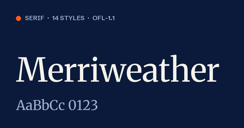 Voorbeeld van het font Merriweather