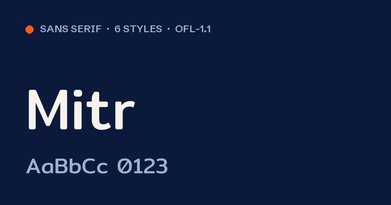 Превью шрифта Mitr