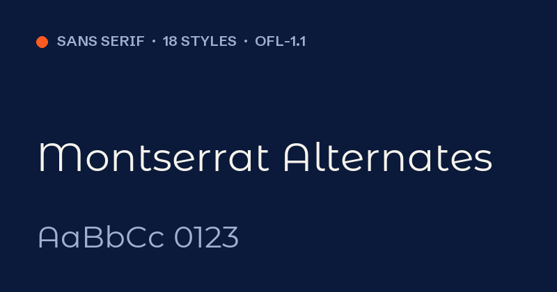 Montserrat Alternates font önizlemesi