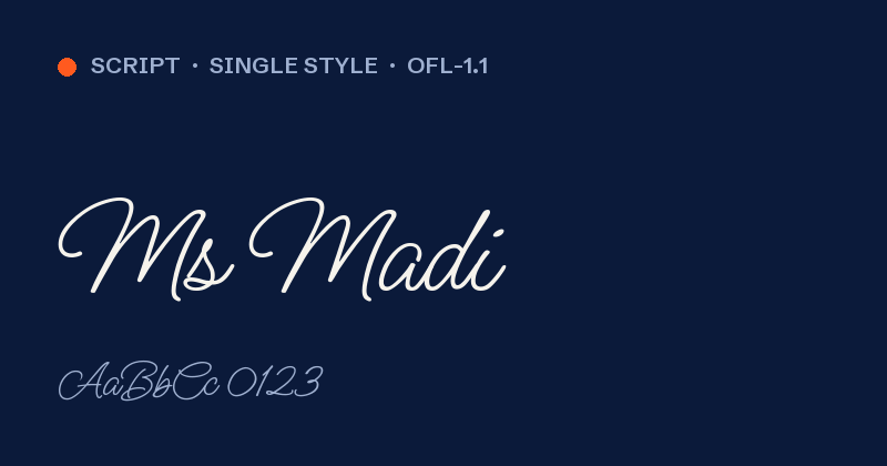 Anteprima del font Ms Madi
