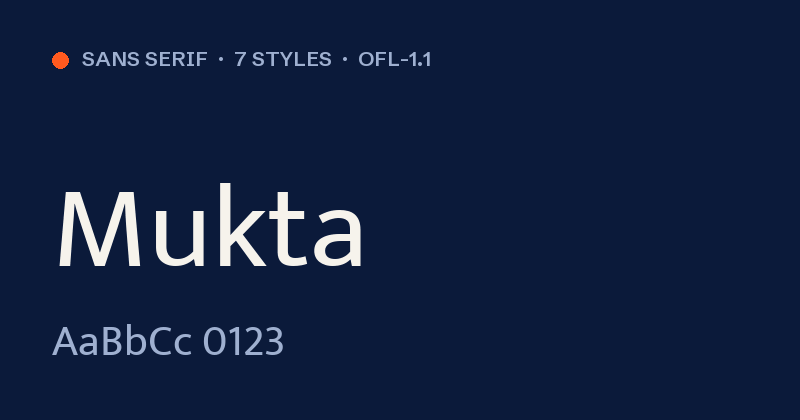 Vorschau des Fonts Mukta