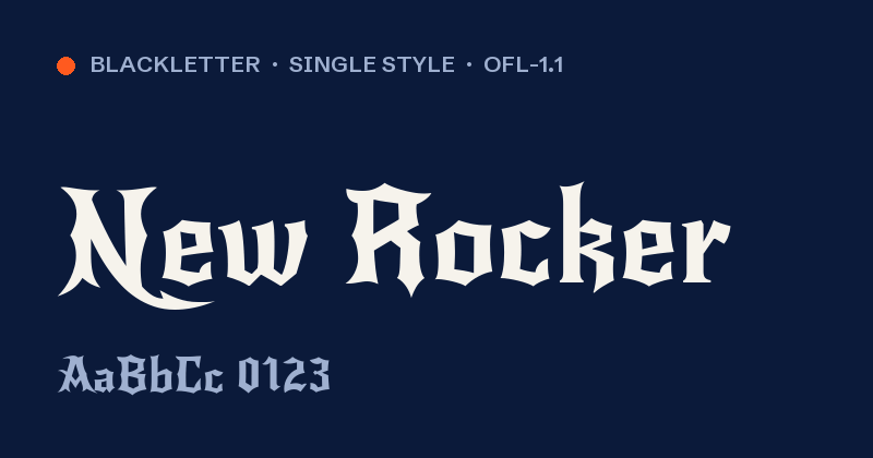 New Rocker font preview card