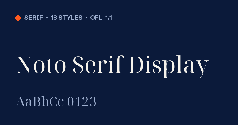 Voorbeeld van het font Noto Serif Display