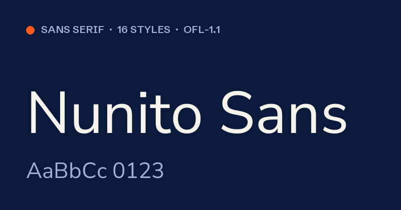 Vista previa de la fuente Nunito Sans