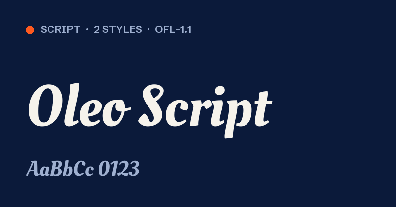 Voorbeeld van het font Oleo Script