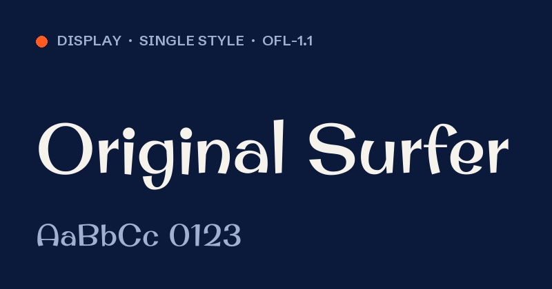 Voorbeeld van het font Original Surfer