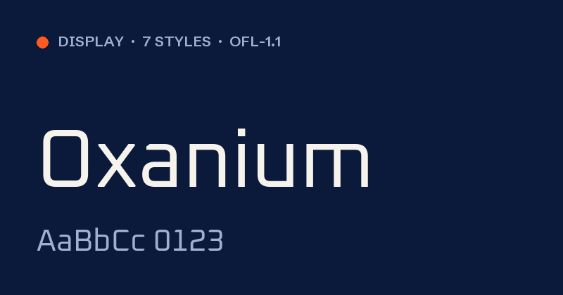Vista previa de la fuente Oxanium