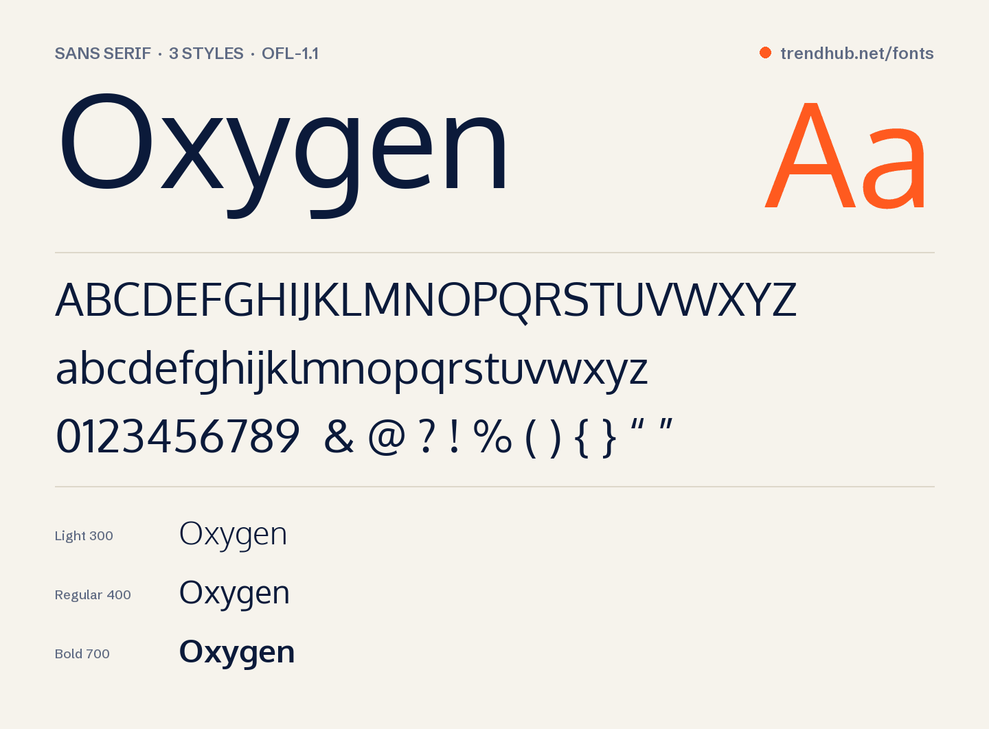 Oxygen font örneği