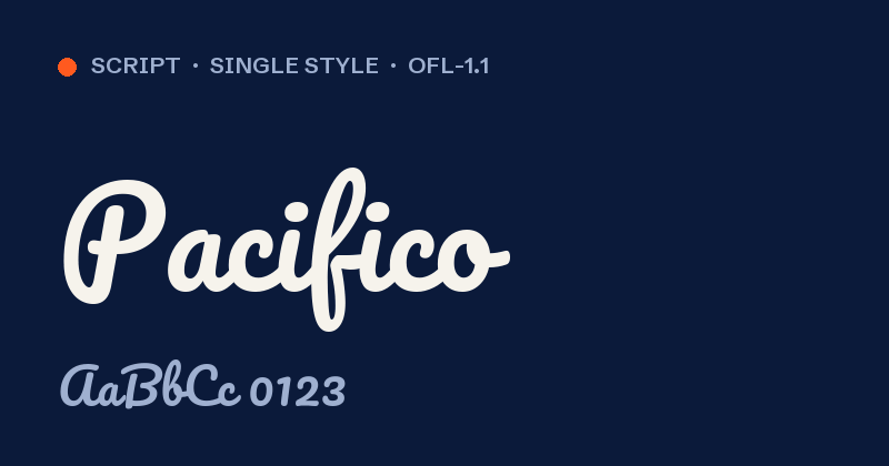 Превью шрифта Pacifico