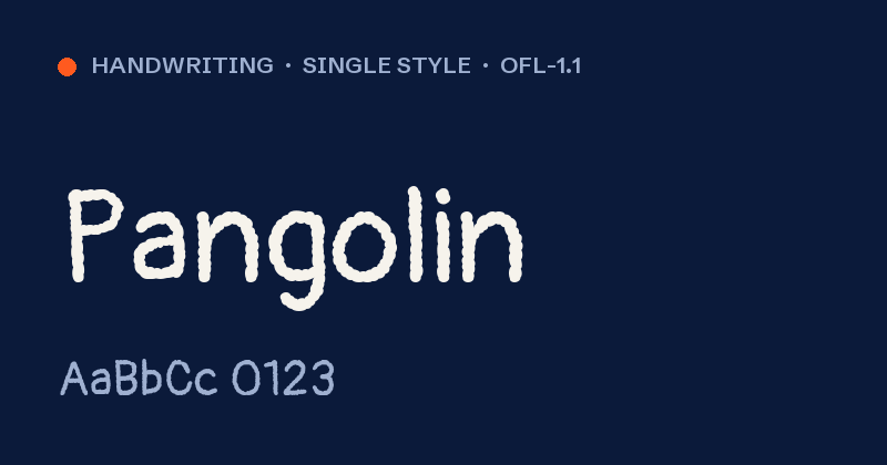 Pangolin font preview card