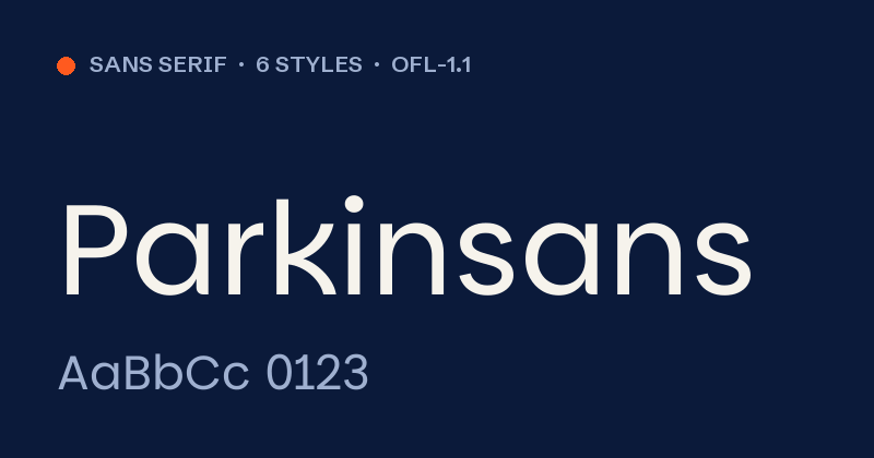 Voorbeeld van het font Parkinsans