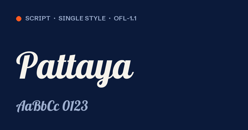 Voorbeeld van het font Pattaya