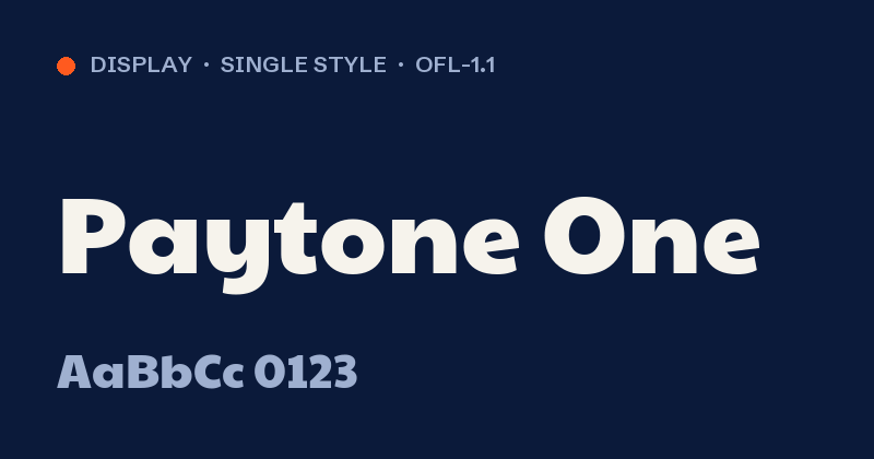 Paytone One font preview card